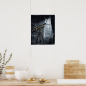 Messingtelescoop Statief Fluwelen Raam Poster (Keuken)