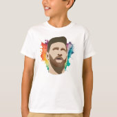 Messi's Rainbow Waterverf - T-shirt van Kinderen (Voorkant)