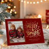 Messy And Bright Christmas Holiday Family Folie Feestdagenkaart