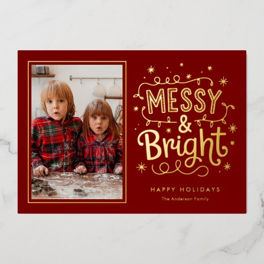 Messy And Bright Christmas Holiday Family Folie Feestdagenkaart (Voorkant)