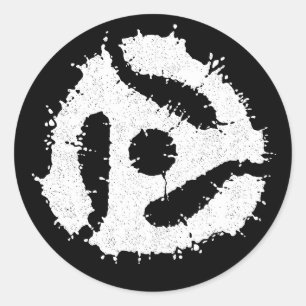 Messy B/W 45 invoegen Ronde Sticker