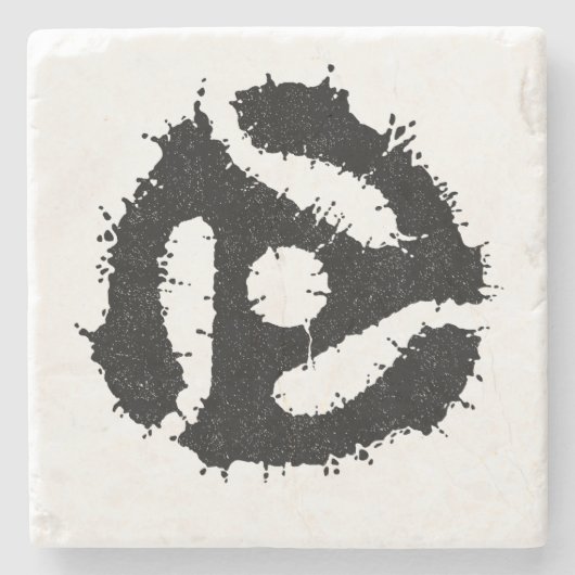 Messy B/W 45 invoegen Stenen Onderzetter (Voorkant)