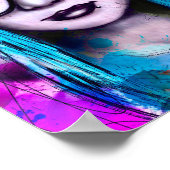 Messy Blue Emo Girl met bril Poster (Hoek)