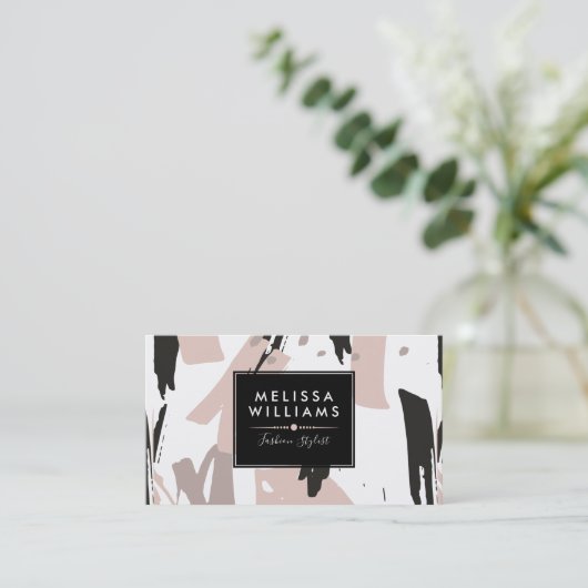 Messy BrushStrokes Moderne Arty Compositie Visitekaartje (Staand voorkant)