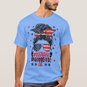 Messy Bun, 4 juli patriottisch avontuurlijk zwange T-shirt