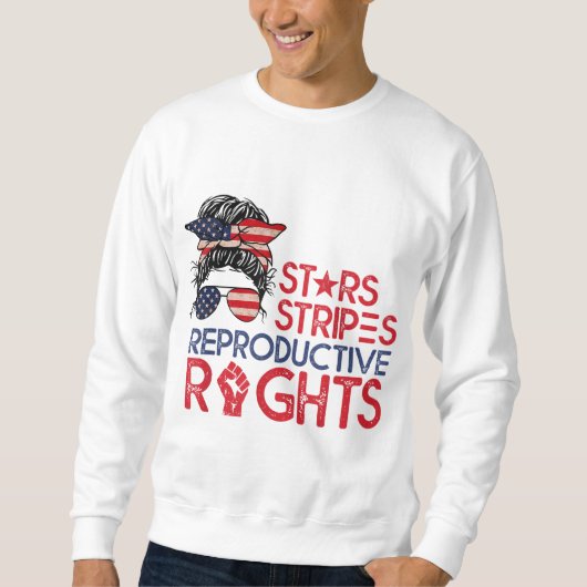 Messy Bun American Flag Pro Choice Star Stripes Eq Trui (Voorkant)