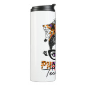 Messy Bun Apotheek Technicus Halloween Party Thermosbeker (Gedraaid links)