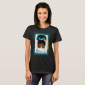 Messy Bun Bahamian Bahamas Vlag Vrouwenmeisje T-shirt (Voorkant volledig)