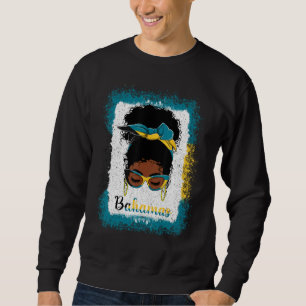 Messy Bun Bahamian Bahamas Vlag Vrouwenmeisje Trui