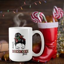 Messy Bun December Meisje Leopard Plaid Typografie