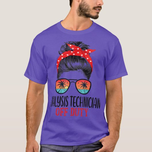 Messy Bun Dialyse Technicus Off Duty Sunset T-shirt (Voorkant)