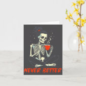 Messy Bun Drinking Coffee For Women Never Better S Kaart (Gele Bloem)