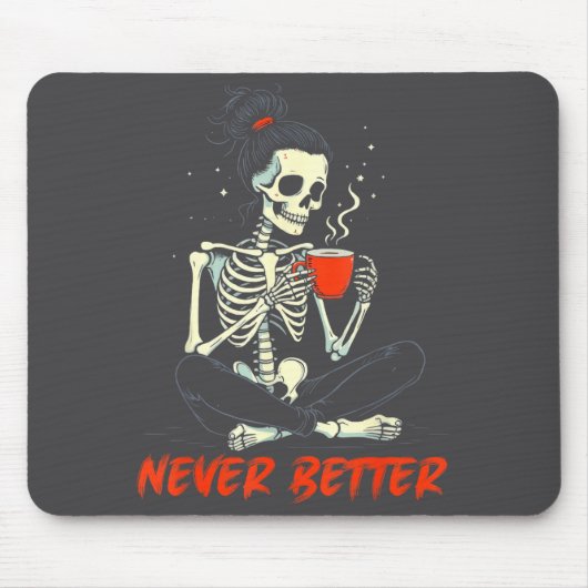 Messy Bun Drinking Coffee For Women Never Better S Muismat (Voorkant)