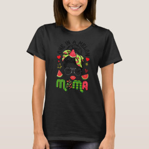Messy Bun Een In Meloen Mama Watermeloenen Vrouw T-shirt