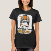 Messy Bun Endometriumkanker Warrior T-shirt (Voorkant)