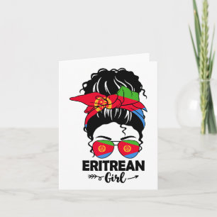Messy Bun Eritrese Meisje en Eritrea Vlag Gles Nda Kaart