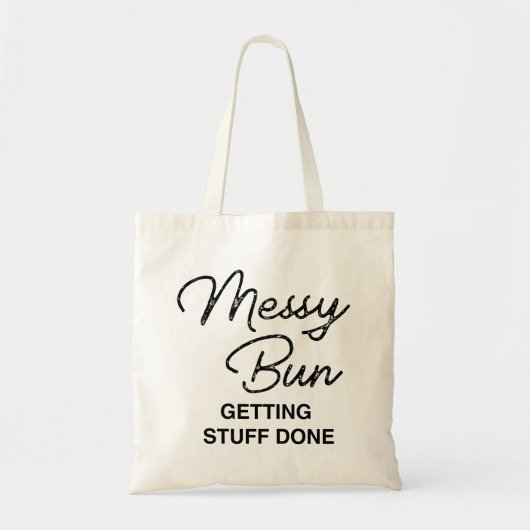 "Messy Bun Getting Stuff Done" Leuke Canvas tas (Voorkant)