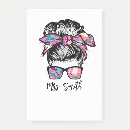 Messy Bun Gifts Ideeën voor Schoolmedewerkers Post-it® Notes (Voorkant)