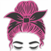 MESSY BUN GIRL [MBG6] STICKER (Voorkant)