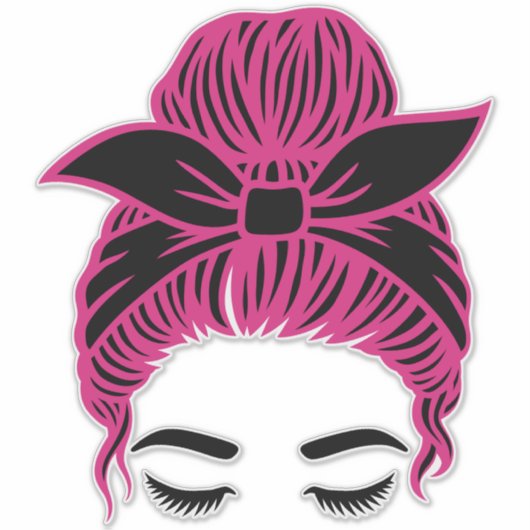 MESSY BUN GIRL [MBG6] STICKER (Voorkant)