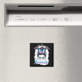 Messy Bun Girl Suicide Prevention Mental Health Gr Magneet (Insitu (Vaatwasser))