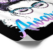 Messy Bun Girl Suicide Prevention Mental Health Gr Poster (Hoek)