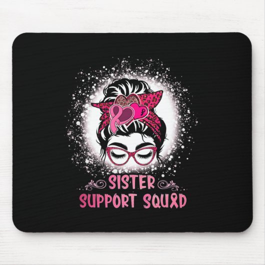 Messy Bun Gl Sister Support Squad Borstkanker Aw Muismat (Voorkant)
