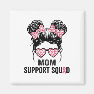 Messy Bun Gles Mom Support Squad Borstkanker Awa Magneet