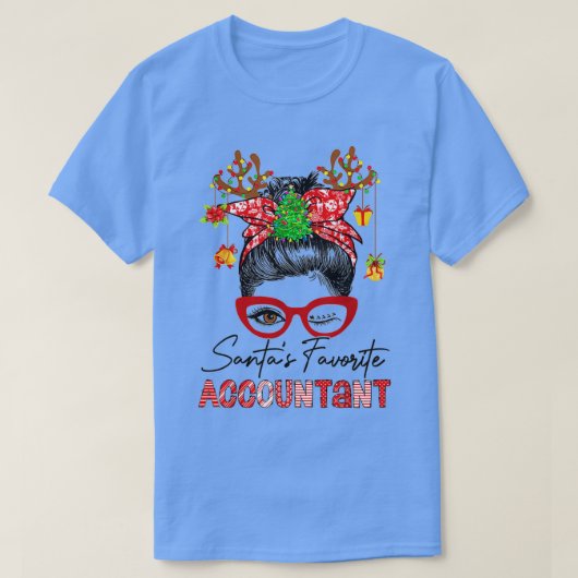 Messy Bun Hair KerstboomSantax27s Favoriete AC T-shirt (Design voorkant)