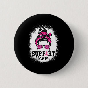 Messy Bun Hair Support Team Breast Cancer Awarenes Ronde Button 5,7 Cm