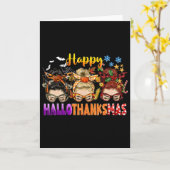 Messy Bun Halloween To Christmas Women Happy Hallo Kaart (Gele Bloem)