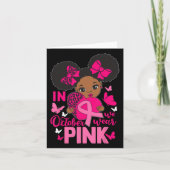 Messy Bun In oktober Draag we Roze Borstkanker BL Kaart (Voorkant)