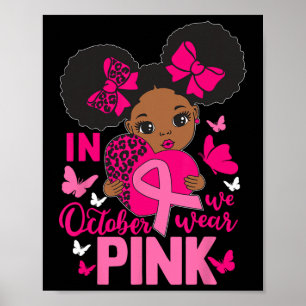 Messy Bun In oktober Draag we Roze Borstkanker BL Poster