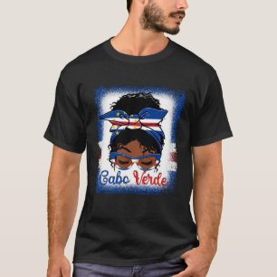 Messy Bun Kaapverdië Cabo Verde Flag Womens Woma T-shirt