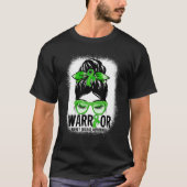 Messy Bun Leopard Green Ribbon Kidney Disease Warr T-shirt (Voorkant)