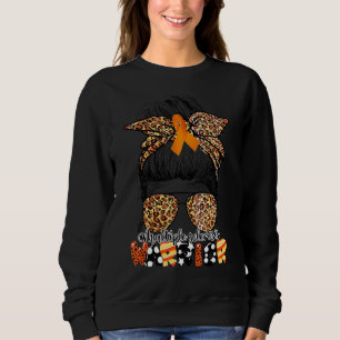 Messy Bun Leopard Multiple Sclerosis Bewustmam Trui