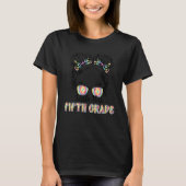 Messy Bun Little Miss 5th vijfde graad terug naar  T-shirt (Voorkant)