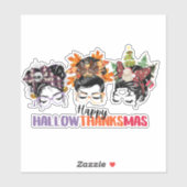 Messy bun mama Happy Hallowthanksmas Sticker (Vel)