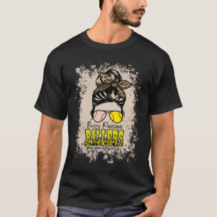 Messy Bun mama van beide baseball Softball Busy Ra T-shirt