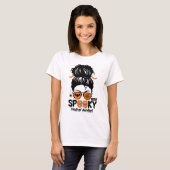 Messy bun Medical Assistant Halloween Pumpkin T-shirt (Voorkant volledig)