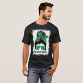Messy Bun Mental Health Matines Awareness Green Ri T-shirt (Voorkant volledig)
