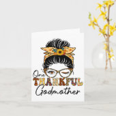 Messy Bun One Dankbaar Godmother Herfst Herfst Dan Kaart (Gele Bloem)