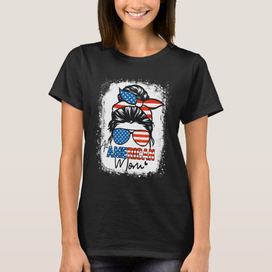 Messy Bun Patriottisch Shirt Alle Amerikaanse moed (Voorkant)