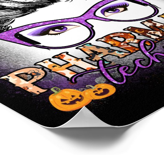 Messy Bun Pharmacy Technician Pharmacist Halloween Poster (Hoek)