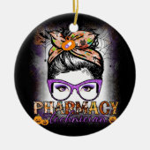 Messy Bun Pharmacy Technist Pharmacist Halloween Keramisch Ornament (Voorkant)