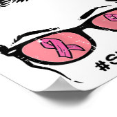 Messy Bun Pink Ribbon Overlevende Borstkanker Bewu Poster (Hoek)
