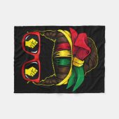 Messy Bun Power Fist Juneteenth Melanin Afrikaanse Fleece Deken (Voorkant (Horizontaal))