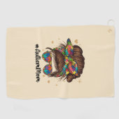 Messy Bun Proud Autism Mam Golfhanddoek (Horizontaal)