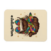 Messy Bun Proud Autism Mam Magneet (Horizontaal)