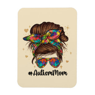 Messy Bun Proud Autism Mam Magneet